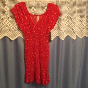 No Boundaries Red Floral Mini Dress